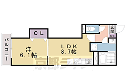 メゾンルノアール 1LDKの間取図画像