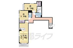 シャーメゾン嵐山華 2LDKの間取図画像