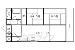 シャトー高野 2LDKの間取図画像
