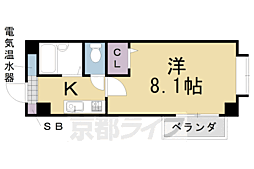 レィディアンス 1Kの間取図画像