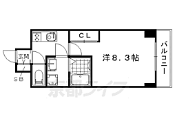ランフォート西院 1Kの間取図画像