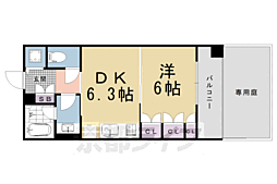 ブリリア京都五条 1DKの間取図画像
