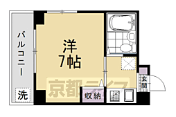 抜天房 1Kの間取図画像