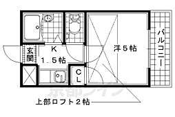 プレアール富野荘 1Kの間取図画像