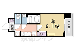 ベラジオレガシー葛野大路八条 1Kの間取図画像