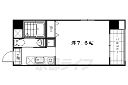 HF河原町二条レジデンス 1Kの間取図画像