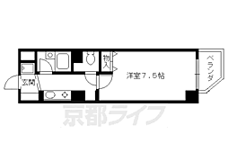 大晋メゾネ四条大宮 1Kの間取図画像