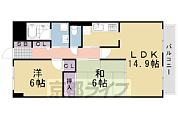プロスペクト桂 2LDKの間取図画像
