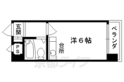 朝日プラザ鴨川 ワンルームの間取図画像