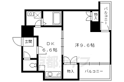 グラシオン西陣 1DKの間取図画像