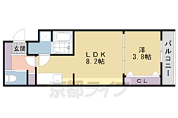 MJC京都西大路2 1LDKの間取図画像