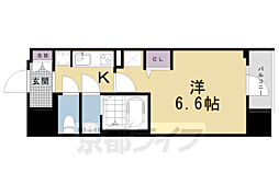 プラシード京都 1Kの間取図画像