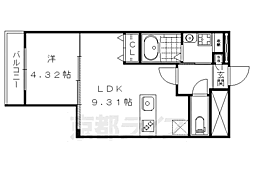Grange京都円町 1LDKの間取図画像