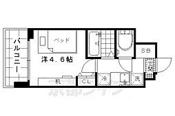 CAMPUSVILLAGE京都伏見 1Kの間取図画像