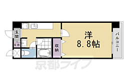 ハウスセゾン四条通 1Kの間取図画像