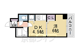 ライオンズマンション五条大宮第2 1DKの間取図画像