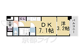 プレサンスTHEKYOTO吉祥院 1DKの間取図画像