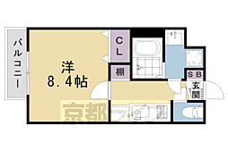 プレサンス京都洛南 1Kの間取図画像