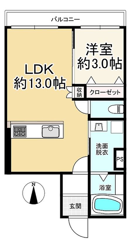 1LDK 間取り