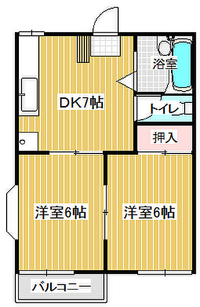 リバーハイツ 105｜茨城県取手市宮和田(賃貸アパート2DK・1階・38.88㎡)の写真 その2