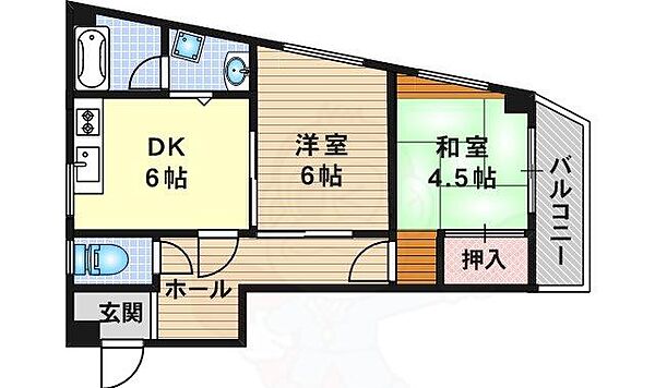 パレアズマ今里 ｜京都府長岡京市今里５丁目(賃貸マンション2DK・2階・41.40㎡)の写真 その2