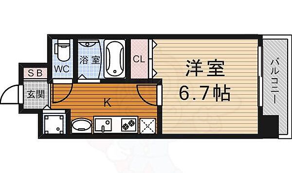 京都府京都市下京区堀之上町(賃貸マンション1K・5階・22.80㎡)の写真 その2