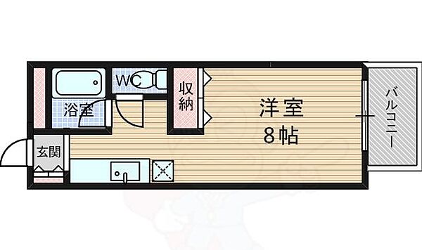 ジオコート桂 101｜京都府京都市西京区桂木ノ下町(賃貸マンション1K・1階・26.35㎡)の写真 その2