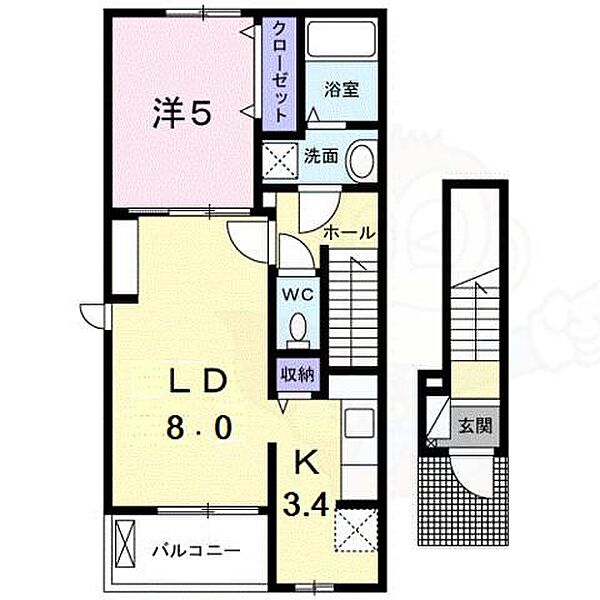 ビオーラ令豊 ｜京都府京都市南区吉祥院政所町(賃貸アパート1LDK・2階・42.28㎡)の写真 その2