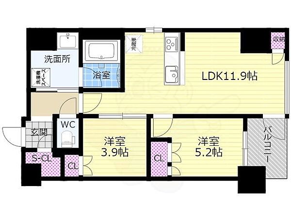 ソルレヴェンテ堀川高辻 ｜京都府京都市下京区高辻堀川町(賃貸マンション2LDK・4階・52.82㎡)の写真 その2