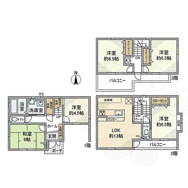 今里更ノ町戸建 ｜京都府長岡京市今里更ノ町(賃貸一戸建5LDK・1階・110.95㎡)の写真 その2