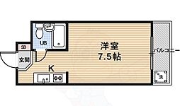 第二京都メゾンベルジュ西京極 1Kの間取図画像