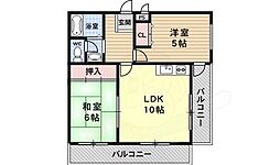 ヴェルエール長法寺 2LDKの間取図画像