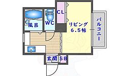 第二、第六レジデンス春田 1Kの間取図画像