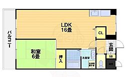 レジデンス桂川 1LDKの間取図画像