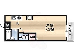 セレーノ桂 ワンルームの間取図画像