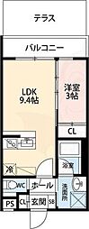 エストゥルース京都II 1LDKの間取図画像