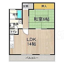 ロイヤルコーポ 1LDKの間取図画像