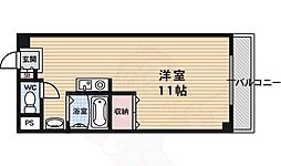 コムデザンファン ワンルームの間取図画像