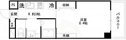 第8パールハイツ安井 1Kの間取図画像