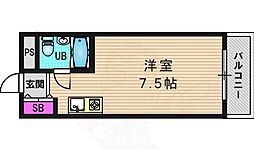 ル・シオン ワンルームの間取図画像