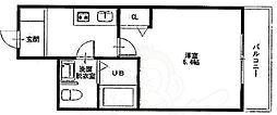 ランブラス桂水築町 1Kの間取図画像