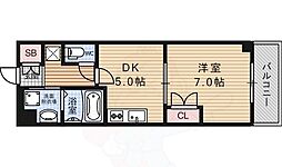 M.Gヒルズ四条河原町 1DKの間取図画像