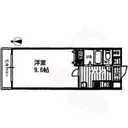 ラジョーネ四条 1Kの間取図画像