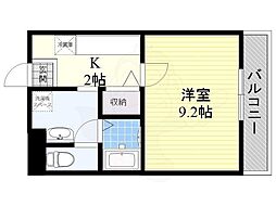 Fine二条城 1Kの間取図画像