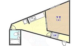 五条グリーンハイツ 1Kの間取図画像