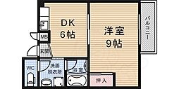 アイ・アール六角 1DKの間取図画像