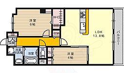 プルミエール朱雀 2LDKの間取図画像