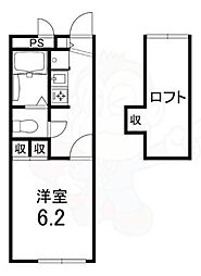 レオパレスFORTUNA ワンルームの間取図画像