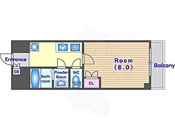 フラッティ千本今出川 1Kの間取図画像