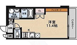 アクアプレイス京都西陣 ワンルームの間取図画像